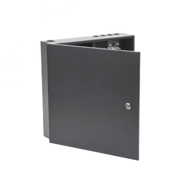 Distribuidor de fibra óptica, vació, 19in, para instalación en pared, "Acepta 48 acopladores SC simplex / 96 LC Duplex" - Imagen 3
