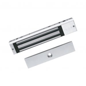 Chapa Magnética de 617 Lbs (280 Kg) / Montaje en Puerta Normal o de Vidrio / Certificado CE / Uso en Interior / Indicador LED / Magnetismo Anti-residual