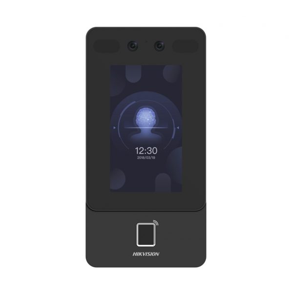 Terminal Min Moe PoE & WiFi de Reconocimiento Facial y Huella con Lector PROX EM / Exterior IP65 / Hasta 1.5 mts en Lectura de Rostro / Soporta P2P / 1,500 Rostros / 3,000 Huellas / Salida 12 Vcd para Chapa / PoE / SIP estándar / HIK-IA