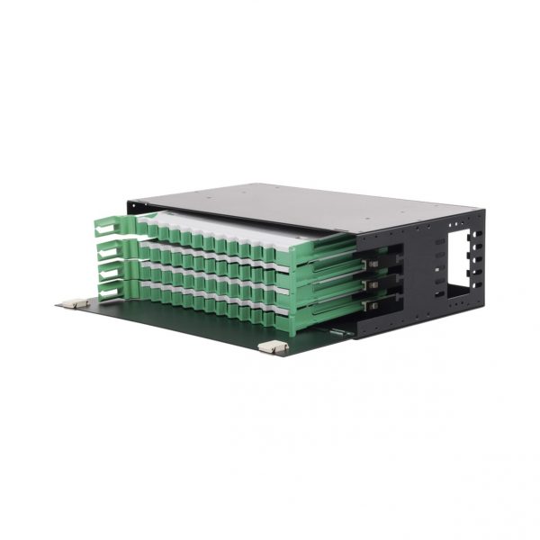 Distribuidor de Fibra Óptica con bandejas deslizables, vacío, 19in, acepta 48 adaptadores "LC Duplex" o "LC Simplex" o 48 "SC" Simplex, 3U - Imagen 2