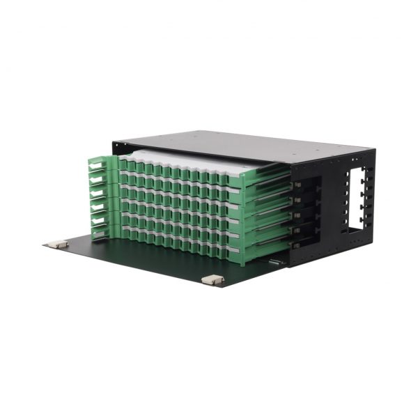 Distribuidor de Fibra Óptica con bandejas deslizables, vacío, 19in, acepta 72 adaptadores "LC Duplex" o "LC Simplex" o 72 "SC" Simplex, 4U - Imagen 2