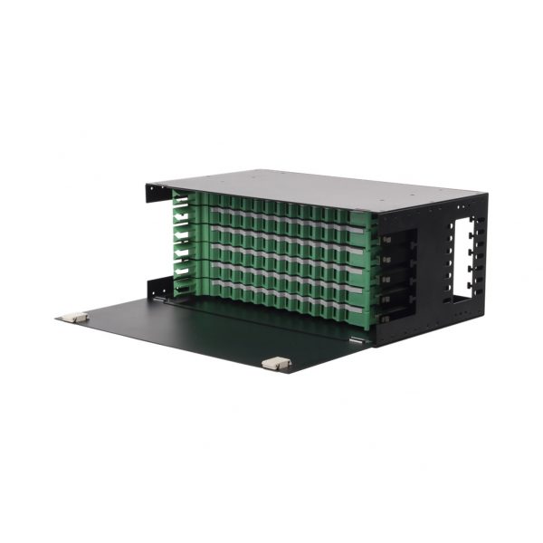 Distribuidor de Fibra Óptica con bandejas deslizables, vacío, 19in, acepta 72 adaptadores "LC Duplex" o "LC Simplex" o 72 "SC" Simplex, 4U - Imagen 3