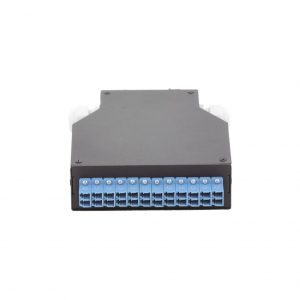 Distribuidor de Fibra Óptica Para Riel Din, 12 acopladores LC/UPC Duplex Monomodo con Charola de Empalme