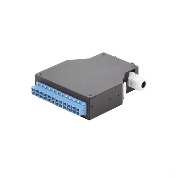 Distribuidor de Fibra Óptica Para Riel Din, 12 acopladores LC/UPC Duplex Monomodo con Charola de Empalme - Imagen 2