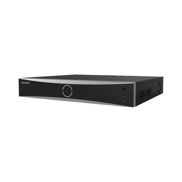[Acusearch] NVR 12 megapíxel (4K) / 32 canales IP / 16 Puertos PoE+ / Reconocimiento Facial / AcuSense (Evita Falsas Alarmas) / 4 Bahías de Disco Duro / Switch PoE 300 mts / HDMI en 4K / Alarmas I/O