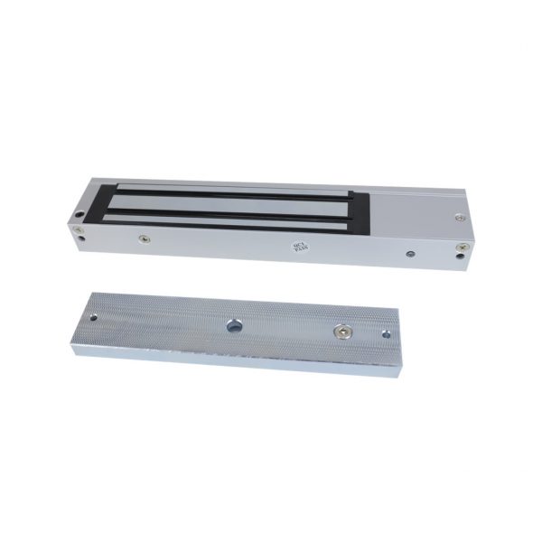 Chapa Magnética de 600 Lbs (272 Kg) / Montaje en Puerta Normal / Certificado CE / Uso en Interior / Magnetismo Anti-residual