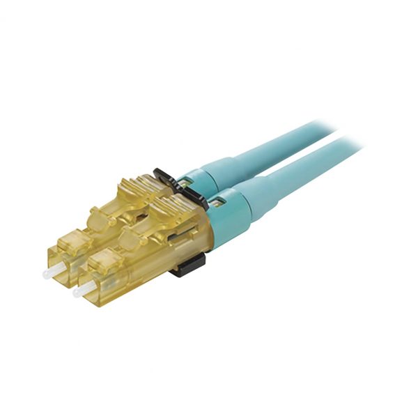 Conector de Fibra Óptica LC Duplex OptiCam, Multimodo 50/125 OM3/OM4, Pre-pulido, Color Aqua - Imagen 2
