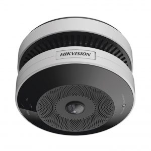(HikFire) Mini Fisheye IP 4 Megapíxel con Detector de Humo Puntual / Autónomo / Entrada y Salida de Alarma / 15 mts IR / PoE / WDR 120 dB / Alarma de 85 dB / MicroSD 128GB / Compatible con Hik-Connect