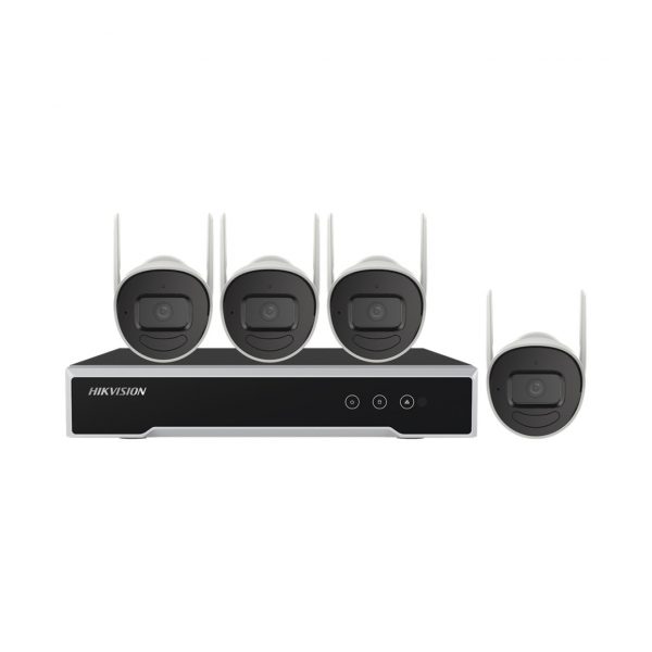 Kit IP Inalámbrico 1080p / NVR 4 Canales / 4 Cámaras Bala para Exterior / 1 HDD de 1 TB / Modo Repetidor
