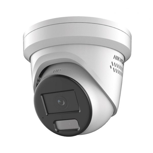 [ PROTECCIÓN ACTIVA] Turret IP 4 Megapíxel / Lente 2.8 mm / 40 mts IR / Exterior IP67 / Micrófono y Bocina Integrado (Audio de Dos Vías) / DARKFIGHTER / PoE / Luz Estroboscópica / ONVIF / Micro SD / 4 Analíticos
