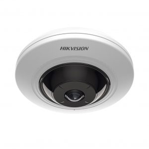 Mini Fisheye IP 5 Megapíxel / Panorámica 180° - 360° / 8 mts IR / Interior / PoE / HEOP / ACUSENSE / Detección Facial / Micrófono Integrado
