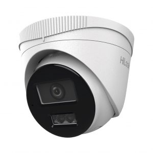 [Dual Light] Turret IP de 2 Megapíxel / Lente 2.8 mm / Ángulo de visión 101° / 20 mts IR + 15 mts Luz Blanca / Micrófono Integrado / ACUSENSE Lite / Exterior IP67 / PoE / dWDR / H.265+ / ONVIF