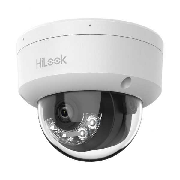 [Dual Light] HiLook Series / Domo IP de 4 Megapíxel / Uso en interior / Lente 2.8 mm / 20 mts IR + 20 mts Luz Blanca / Micrófono Integrado / ACUSENSE Lite / PoE / dWDR / H.265+ / ONVIF