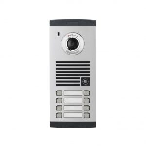 Frente de calle para 8 Apartamentos, compatible con monitores de 4 hilos, expandible a 20 o 32 deptos.