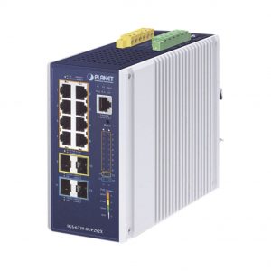 Switch Industrial Administrable Capa 3, Con 8 Puertos PoE Gigabit 802.3bt, 2 Puertos SFP de 1 G / 2.5 G, 2 Puertos SFP 10 G