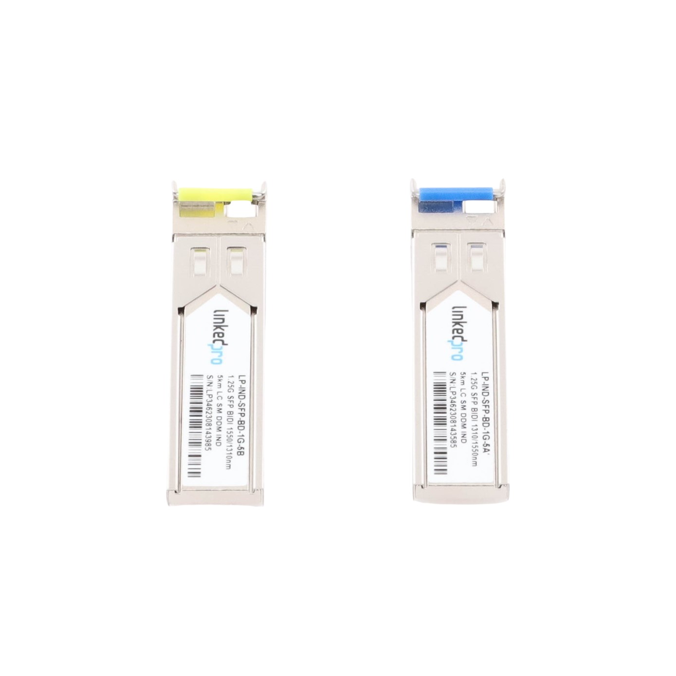 Transceptores Ópticos Industriales Bidireccionales SFP (Mini-Gbic) / Monomodo 1310 & 1550 nm / 1.25 Gbps / 1000BASE-BX / Conector LC/UPC Simplex / DDM / Hasta 5 km / 2 Piezas - Imagen 2