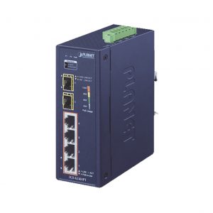 Switch PoE Industrial No Administrable de 4 Puertos PoE 10/100/1000T 802.3at, 2 Puertos SFP 10/1000X