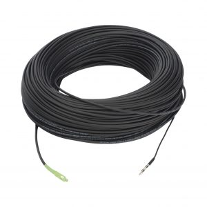 Rollo de Fibra Óptica Drop Redonda G657A2 Monomodo Simplex de 200 Metros con Conectores SC/APC-SC/APC para Instalaciones Aéreas, Subterráneas o a la Intemperie