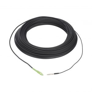 Rollo de Fibra Óptica Drop Redonda G657A2 Monomodo Simplex de 50 Metros con Conectores SC/APC-SC/APC para Instalaciones Aéreas, Subterráneas o a la Intemperie