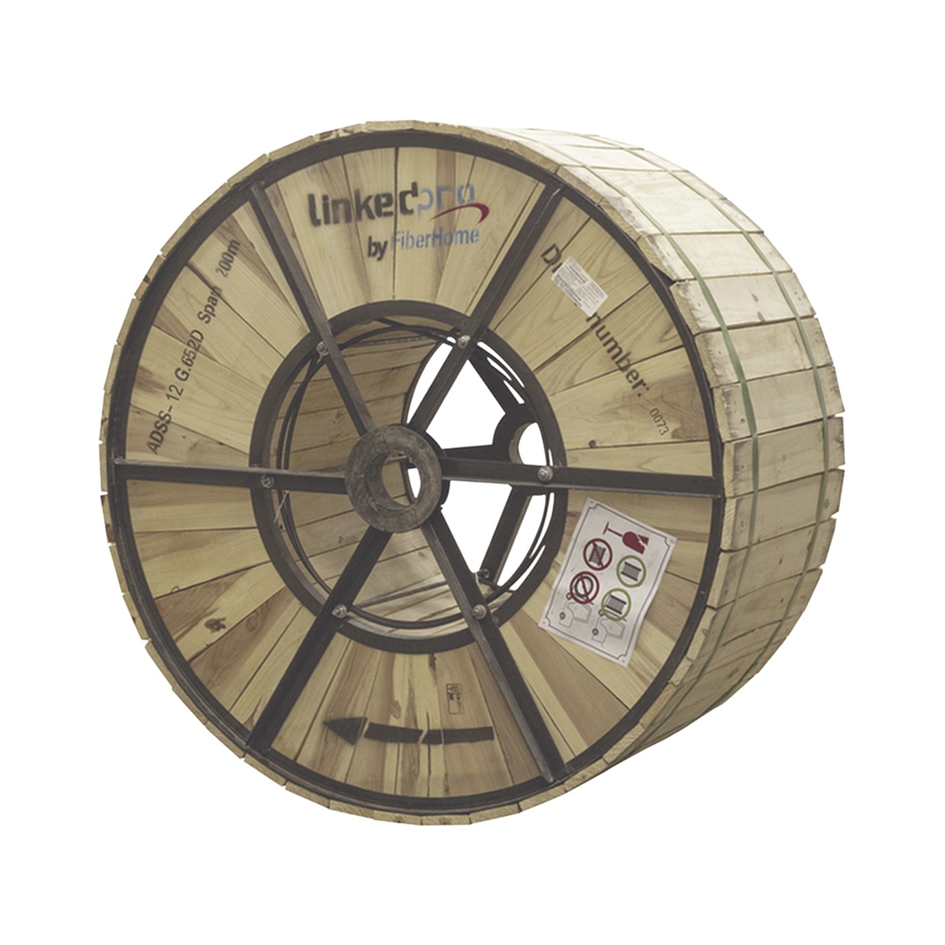 Carrete de 4 km de Fibra Óptica Aérea (ADSS) G.652D, Monomodo de 12 Hilos, Exterior, Span 200, Loose Tube