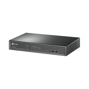 Switch PoE No Administrable de Escritorio / 8 puertos 10/100 Mbps / 4 puertos PoE af / Presupuesto 41 W / Modo extensor PoE hasta 250 metros / Calidad video prioritaria