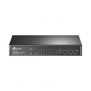Switch PoE+ No Administrable / De Escritorio 9 puertos 10/100 Mbps / 8 puertos PoE af/at Inteligente / Presupuesto 65 W / Hasta 250 metros