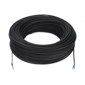 Rollo de Fibra Óptica Drop Redonda G657A2 Monomodo Simplex de 150 Metros con Conectores SC/UPC-SC/UPC para Instalaciones Aéreas, Subterráneas o a la Intemperie