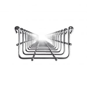 Charola Tipo Malla 54/100 mm, Acabado Electro Zinc, Hasta 86 Cables Cat6, Tramo de 3 Metros