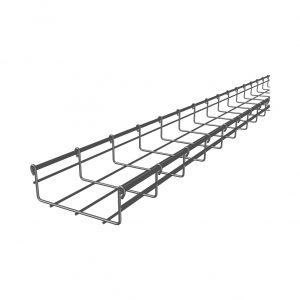 Charola Tipo Malla 54/150 mm, Acabado Electro Zinc, Hasta 129 Cables Cat6, Tramo de 3 Metros