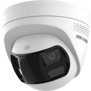 [PROTECCIÓN ACTIVA] Turret IP 6Megapixel / 2 Lentes de 2.8 mm (Imagen Panorámica 180°) / 30 mts IR / Exterior IP67 / Luz Intermitente y Alerta de Audio / Audio Bidireccional / ACUSENSE / WDR 120 dB / Micro SD