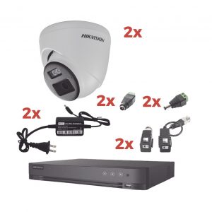 Kit Audio Bidireccional TurboHD 1080p / DVR 4 Canales / 2 Cámaras Eyeball (Exterior) con Bocina y Microfóno Integrado / 2 Fuentes de Poder / Accesorios