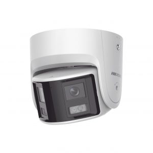 [FlexVu] [PROTECCIÓN ACTIVA] Turret IP Panorámica 4 Megapíxel / 2 Lentes 2.8 mm (180°) / Imagen a Color 24/7 (ColorVu) / PoE / WDR 130° / IP67 / ACUSENSE / Luz Estroboscópica y Alarma Audible / 30 mts Luz Blanca / Mic
