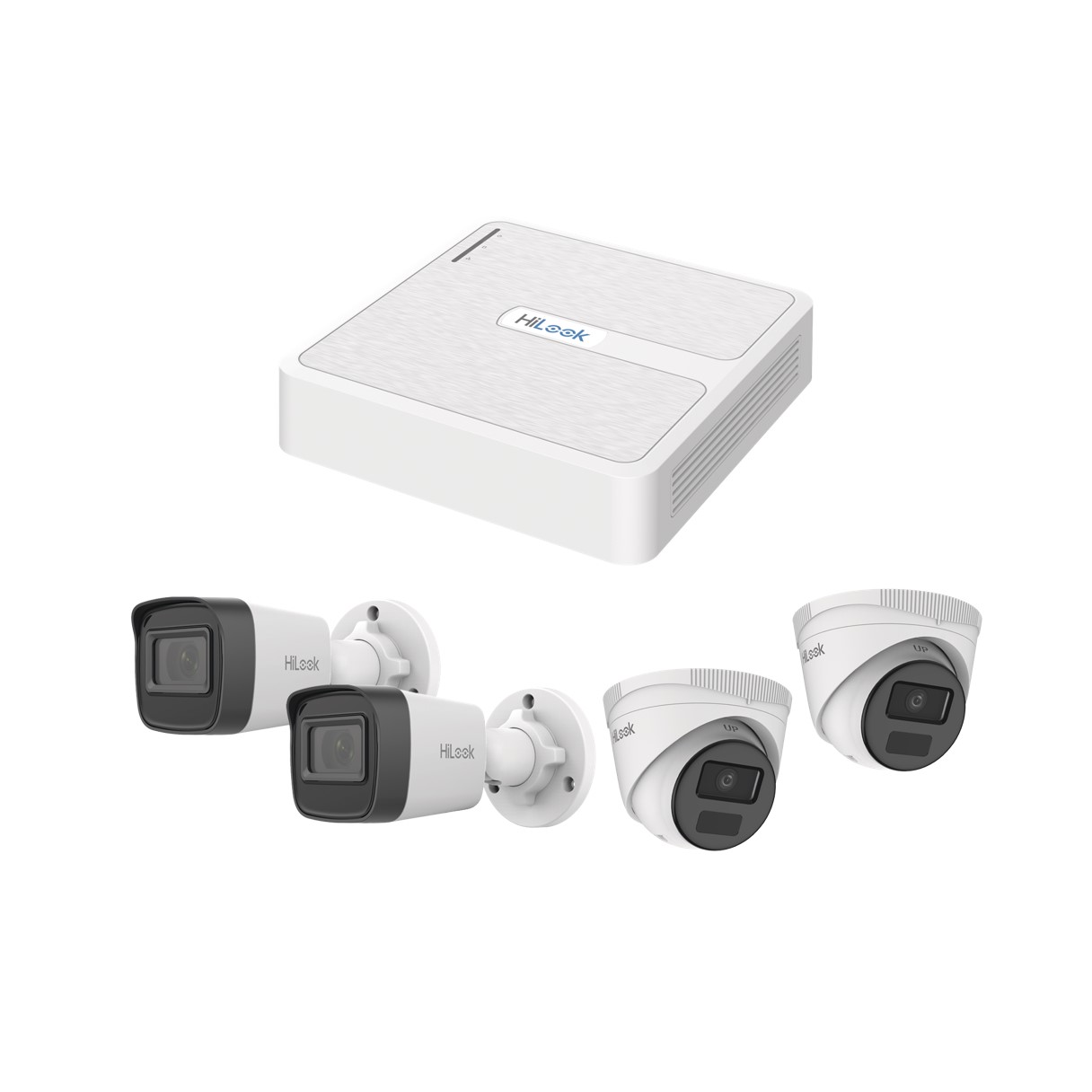 Kit IP 2 Megapixel / NVR de 8 Canales con 8 Puertos PoE / 2 Cámaras IP Bala para Exterior / 2 Cámaras IP Domo para Exterior