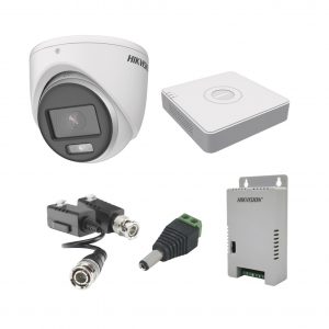 KIT COLORVU TURBOHD 1080pLite / DVR 4 Canales / 4 Cámaras Eyeball (exterior) / Transceptores / Conectores / Fuente de Poder Profesional