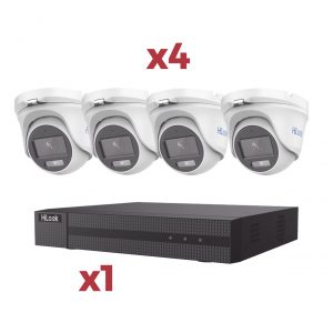 [Kit] DVR 4 Canales TurboHD + 1 Canal IP / 2 Megapíxel (1080pLite) / AcuSense Lite / Audio por coaxitron / 1 Bahia de disco duro / 4 Cámaras Metalicas / 2 Megapixel tipo turret / ColorVu Lite + Microfono Integrado