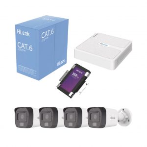 Kit IP 2 Megapixel / NVR de 8 Canales con 8 Puertos PoE / 4 Cámaras IP Bala para Exterior / Micrófono Integrado / Bobina de Cable de 305 mts / SSD 1 TB