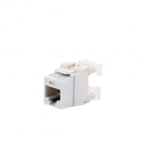Conector Jack Estilo 110 (de Impacto), Tipo Keystone, Categoría 5e, de 8 Posiciones y 8 Cables, Color Blanco