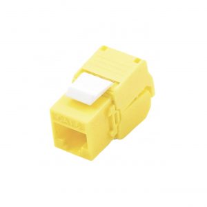 Módulo Jack Keystone Cat6 (Toolless), con Terminación en Ángulo 180 - Color Amarillo, Compatible con Faceplate y Patchpanel Linkedpro