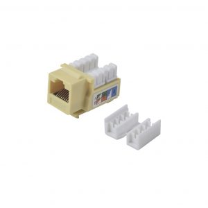 Módulo Jack Keystone Cat5e con Terminación 110 (Punchdown) para Faceplate - Color Amarillo