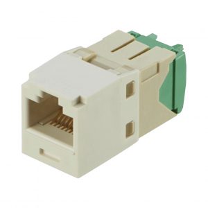 Conector Jack RJ45 Estilo TG, Mini-Com, Categoría 6, de 8 Posiciones y 8 Cables de Calibre 28/30 AWG, Color Blanco