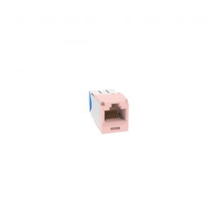 Conector Jack RJ45 Estilo TG, Mini-Com, Categoría 6A, de 8 Posiciones y 8 Cables, Color Rosa