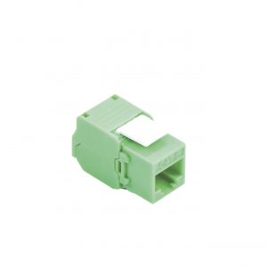 Módulo Jack Keystone Cat6A (Toolless), con Terminación en Ángulo 180 - Color Verde, Compatible con Faceplate y Patchpanel Linkedpro