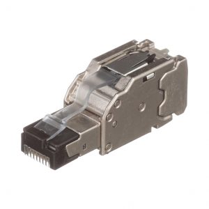 Plug RJ45 Blindado, Instalación Recta, Terminación en Campo Certificable, Compatible con Cat5e, Cat6 y Cat6A, Color Plata