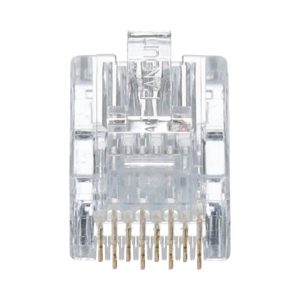 Plug RJ45 Cat5e, Para Cable UTP de Calibres 24-26 AWG, Chapado en Oro de 50 Micras, Paquete de 50 Piezas