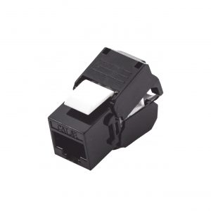 Módulo Jack Keystone Cat5e (Toolless), con Terminación en Ángulo 180 - Color Negro, Compatible con Faceplate y Patchpanel Linkedpro