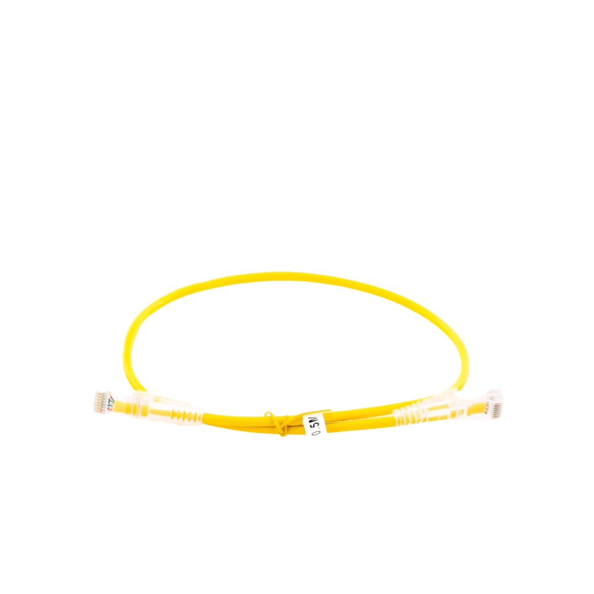 Cable de Parcheo Slim UTP Cat6A - 0.5 Metros (1.64 Pies) Amarillo, Diámetro Reducido (28 AWG) - Imagen 2