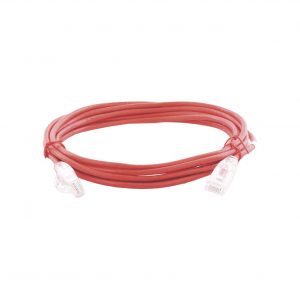 Cable de Parcheo Slim UTP Cat6A - 3 Metros (9.84 Pies) Rojo, Diámetro Reducido (28 AWG)