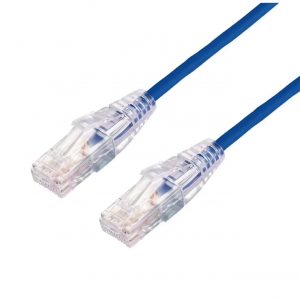 Cable de Parcheo Slim UTP Cat6A - 0.5 Metros (1.64 Pies) Azul, Diámetro Reducido (28 AWG)