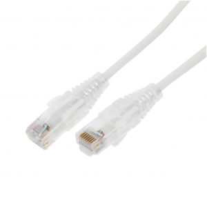 Cable de Parcheo Slim UTP Cat6A - 1 Metro (3.28 Pies) Blanco, Diámetro Reducido (28 AWG)