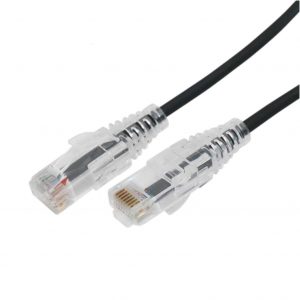 Cable de Parcheo Slim UTP Cat6A - 5 Metros (16.40 Pies) Negro, Diámetro Reducido (28 AWG)